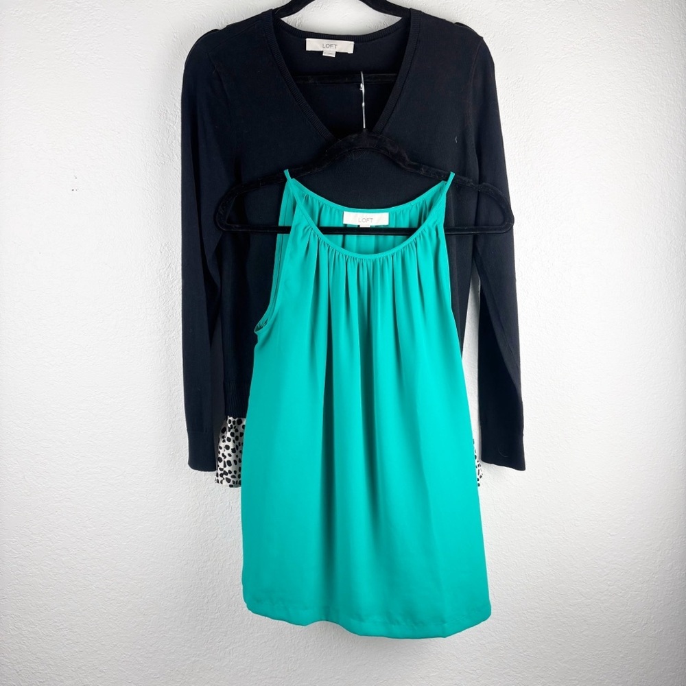 Bundle of LOFT Workwear Tops Black Green Size Small